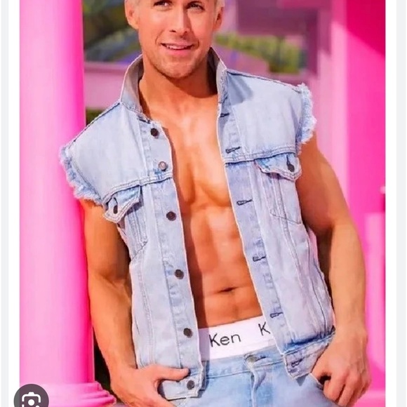 Vintage Wrangler Hero vest KEN BARBIECORE faded black denim 44 - Picture 1 of 10